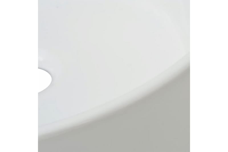Servant rund keramisk hvit 40x15 cm - Enkel vask