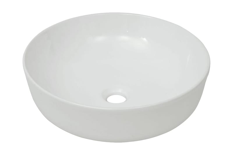 Servant rund keramisk hvit 41,5x13,5 cm - Enkel vask