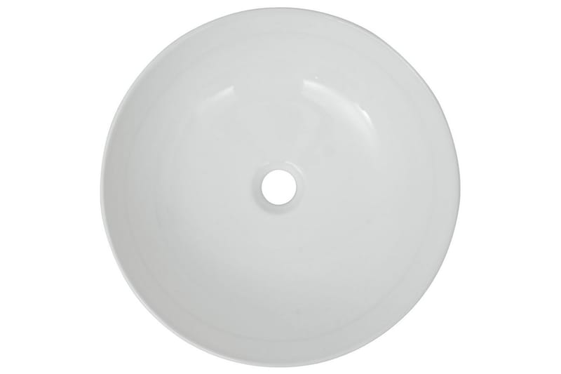 Servant rund keramisk hvit 41,5x13,5 cm - Enkel vask