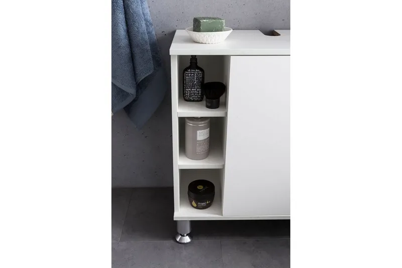 Servantensokkel Wohnling Foliert Sponplate 1 Dør 6 Lagringshyller Moderne - Hus & oppussing - Kjøkken & bad - Baderom - Servant og håndvask - Enkel vask