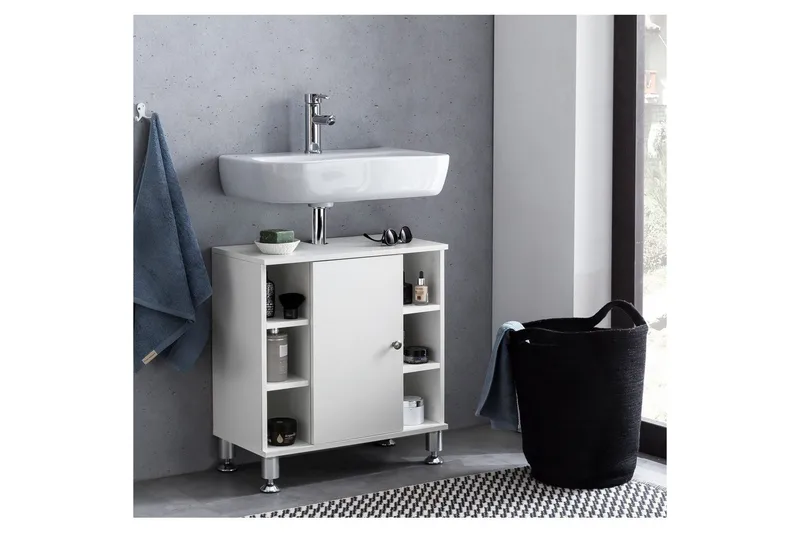 Servantensokkel Wohnling Foliert Sponplate 1 Dør 6 Lagringshyller Moderne - Hus & oppussing - Kjøkken & bad - Baderom - Servant og håndvask - Enkel vask