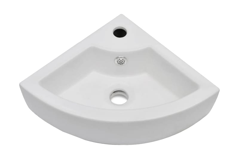 Vask med overløpsfunksjon 45x32x12,5 cm hvit - Enkel vask