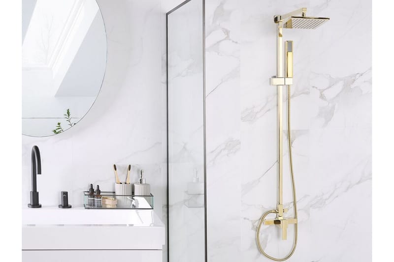 Tagbo Dusjsett med Takdusj - Gull - Hus & oppussing - Kjøkken & bad - Baderom - Dusjutstyr & tilbehør
