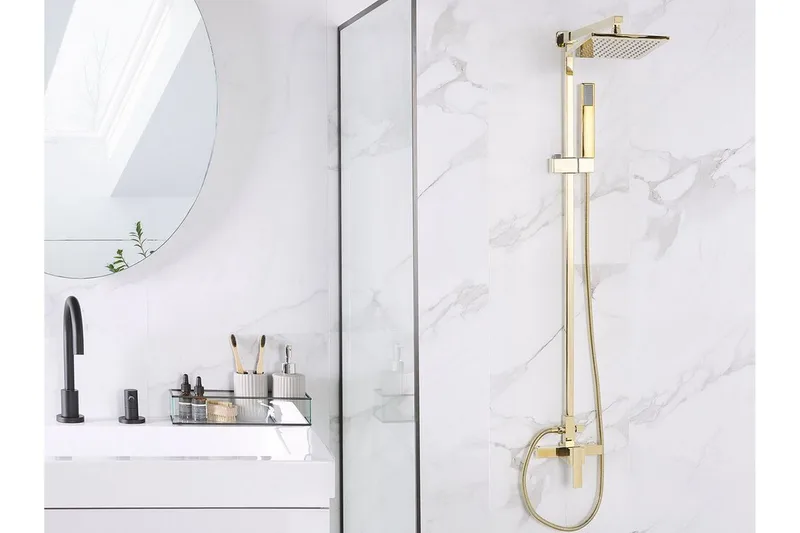 Tagbo Dusjsett med Takdusj - Gull - Hus & oppussing - Kjøkken & bad - Baderom - Dusjutstyr & tilbehør