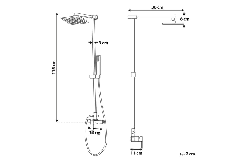 Tagbo Dusjsett med Takdusj - Gull - Hus & oppussing - Kjøkken & bad - Baderom - Dusjutstyr & tilbehør