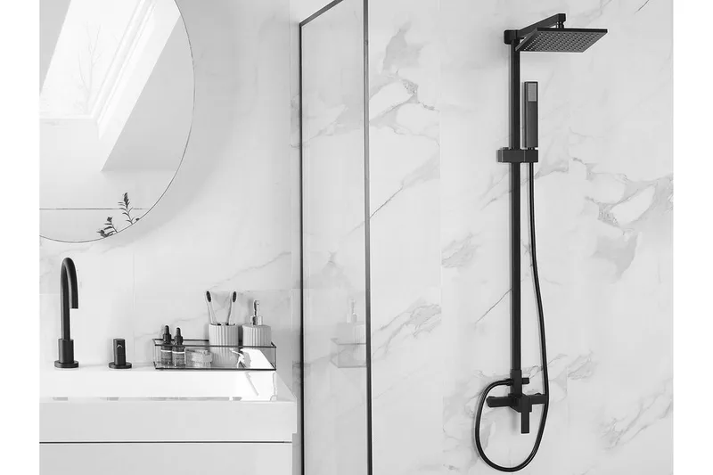 Tagbo Dusjsett med Takdusj - Matt svart - Hus & oppussing - Kjøkken & bad - Baderom - Dusjutstyr & tilbehør