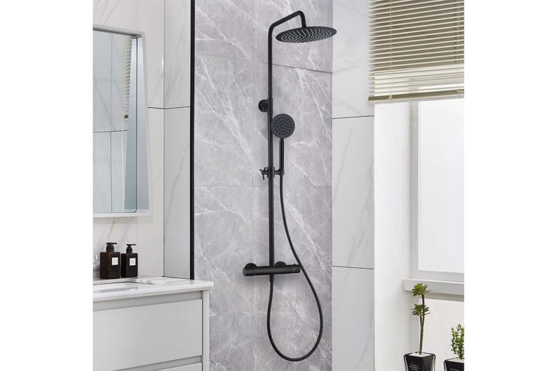 Takdusjsett med blandebatteri | Brusa - Svart - Hus & oppussing - Kjøkken & bad - Baderom - Dusjutstyr & tilbehør