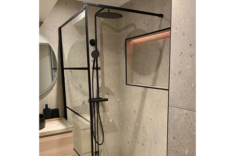 Takdusjsett med blandebatteri | Brusa - Svart - Hus & oppussing - Kjøkken & bad - Baderom - Dusjutstyr & tilbehør