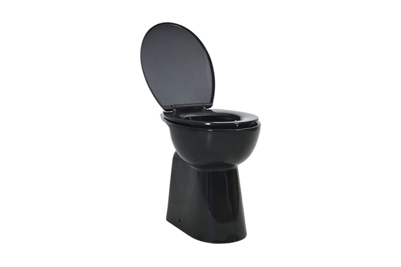 Høyt kantfritt toalett myk lukkemekanisme 7 cm keramisk - Gulvstående