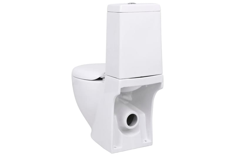 Keramisk toalett vannføring på baksiden hvit - Gulvstående