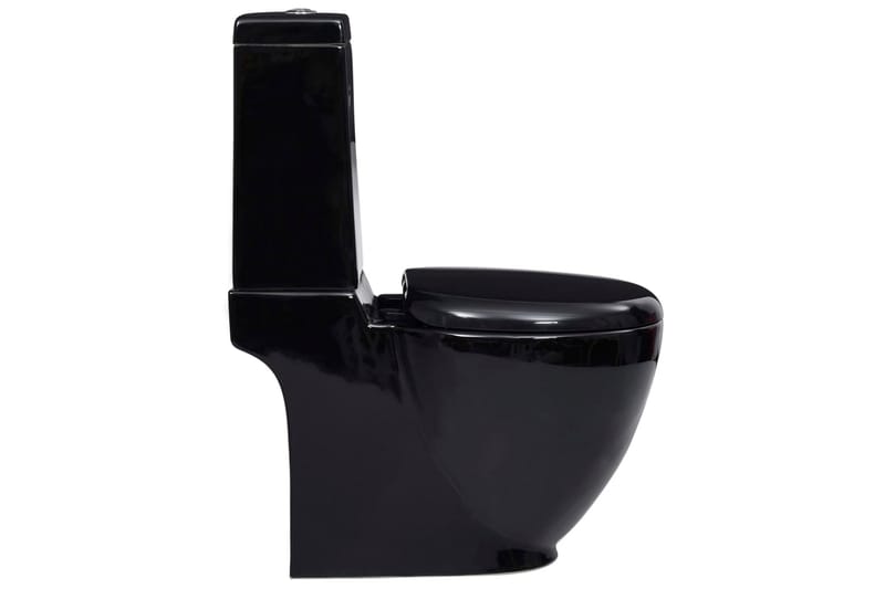 WC keramisk toalett bad rundt vannavløp på bunnen svart - Svart - Gulvstående