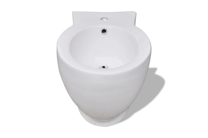 Toalett & Bidet Sett Hvit Keramikk - Gulvstående