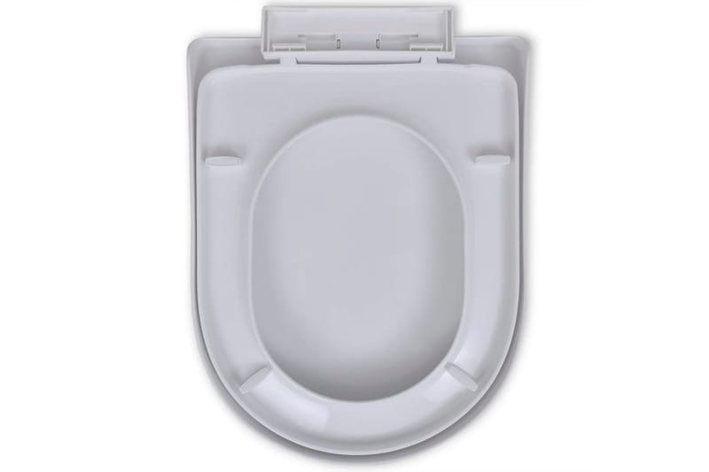 Hvit soft close toalettsete, firkantet - Toalettsete