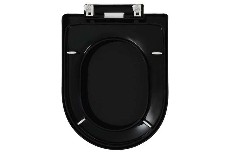 Toalettsete med soft-close og hurtigfeste svart - Svart - Toalettsete
