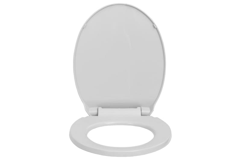 Toalettsete myktlukkende med hurtigutløsing lysegrå oval - Grå - Toalettsete