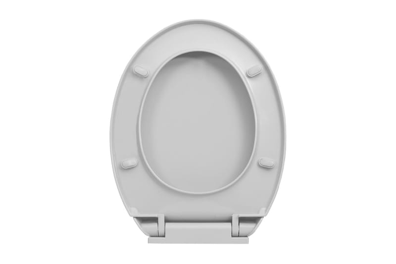 Toalettsete myktlukkende med hurtigutløsing lysegrå oval - Grå - Toalettsete