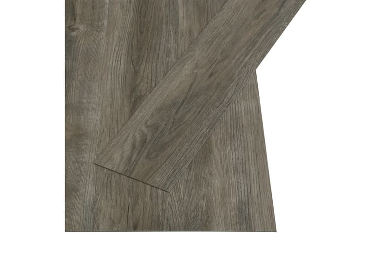 Selvklebende gulvplanker 4,46 m² 3 mm PVC grå og brun - Toalettsete
