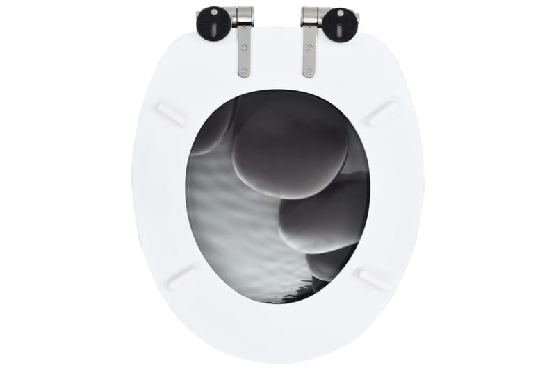 Toalettsete med myk lukkefunksjon 2 stk MDF steindesign - Toalettsete
