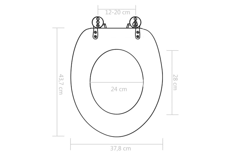 Toalettsete med myk lukkefunksjon 2 stk MDF treverkdesign - Toalettsete
