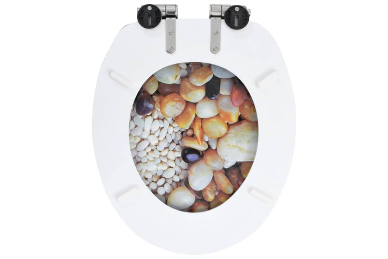 Toalettsete med myk lukkefunksjon MDF grusdesign - Toalettsete