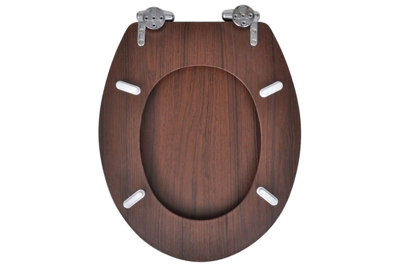 Toalettsete med myk lukkefunksjon MDF stilrent design brun - Toalettsete
