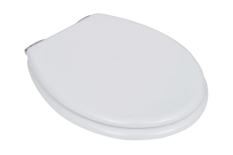 Toalettsete med myk lukkefunksjon MDF stilrent design hvit - Toalettsete