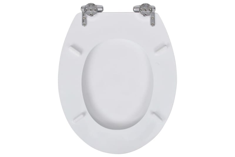 Toalettsete med myk lukkefunksjon MDF stilrent design hvit - Toalettsete