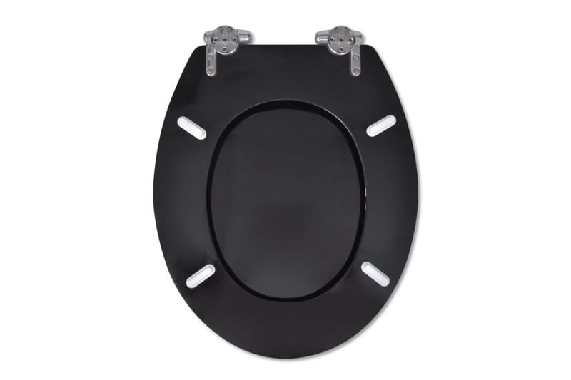 Toalettsete med myk lukkefunksjon MDF stilrent design svart - Toalettsete