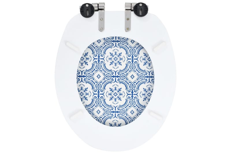 Toalettsete med myk lukkefunksjon MDF porselen-design - Toalettsete