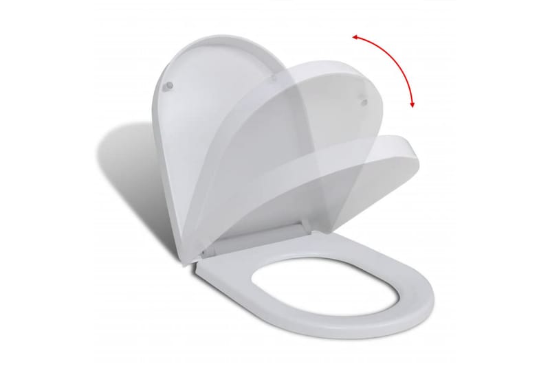 Toalettsete med soft-close og hurtigfeste hvit firkantet - Toalettsete