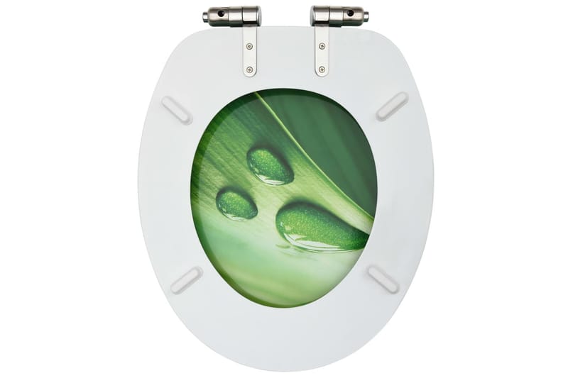 Toalettsete myk lukkefunksjon 2 stk MDF vanndråpe-design - grønn - Toalettsete