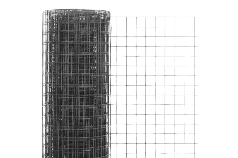 Trådgjerde kylling stål med PVC-belegg 25x1 m grå - Vegghengt