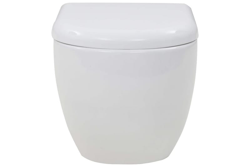 Vegghengt toalett med skjult sisterne keramikk hvit - Vegghengt
