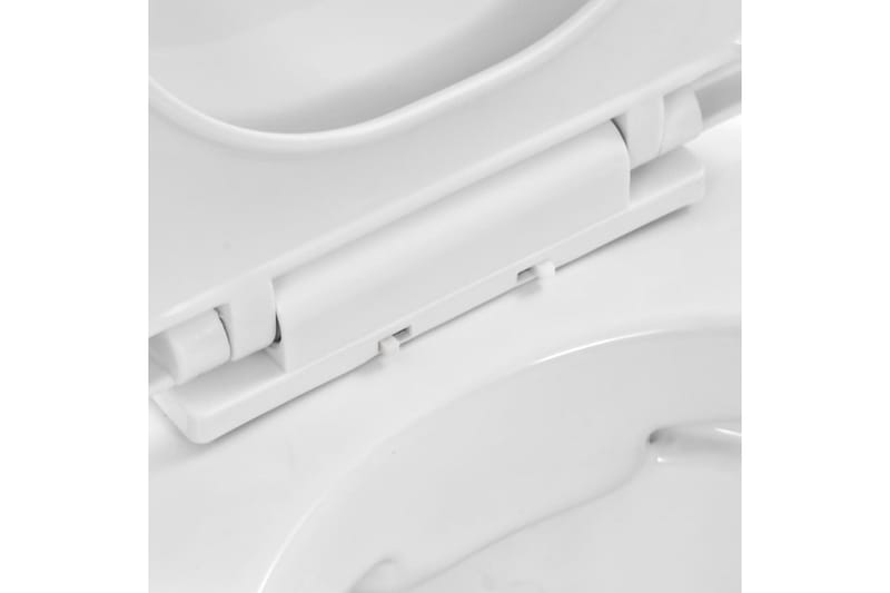 Veggmontert toalett kantløst keramikk hvit - Vegghengt