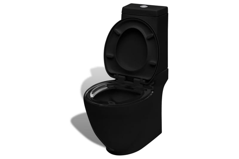 WC keramisk toalett bad rundt vannføring på bunnen svart - Gulvstående