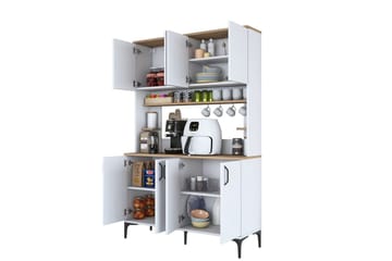 Flerbruks Kapasitetskap Cerreta 176 Valnøtt / Hvit - Mellomfarget tre/Hvit - Hus & oppussing - Kjøkken & bad - Kjøkken & vaskerom