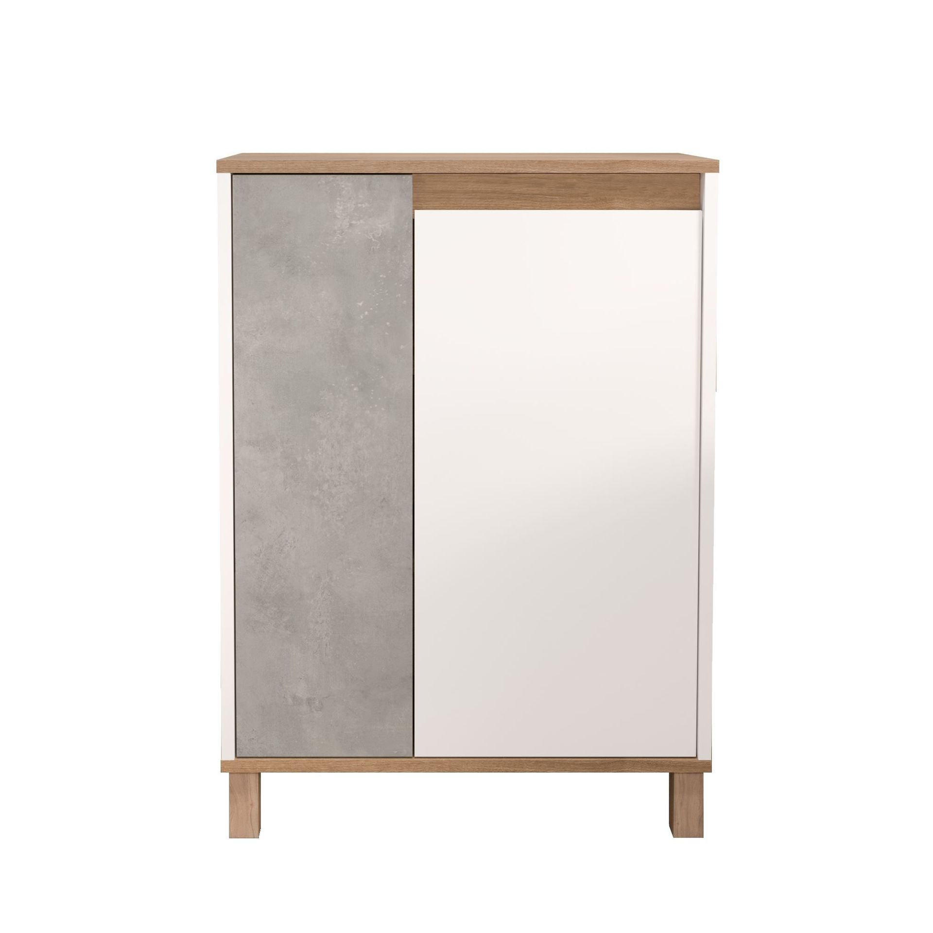 Flerbruks skap Hanah Home Nord (69,7 x 97 x 40 cm) Hvit eik grå - Hvit eik grå