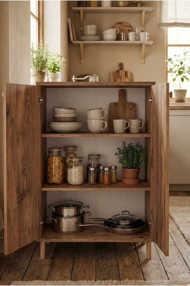 Flerbruks skap Hanah Home Peka Cabinet (60 x 85 x 30 cm) Furu - Furu - Hus & oppussing - Kjøkken & bad - Kjøkken & vaskerom