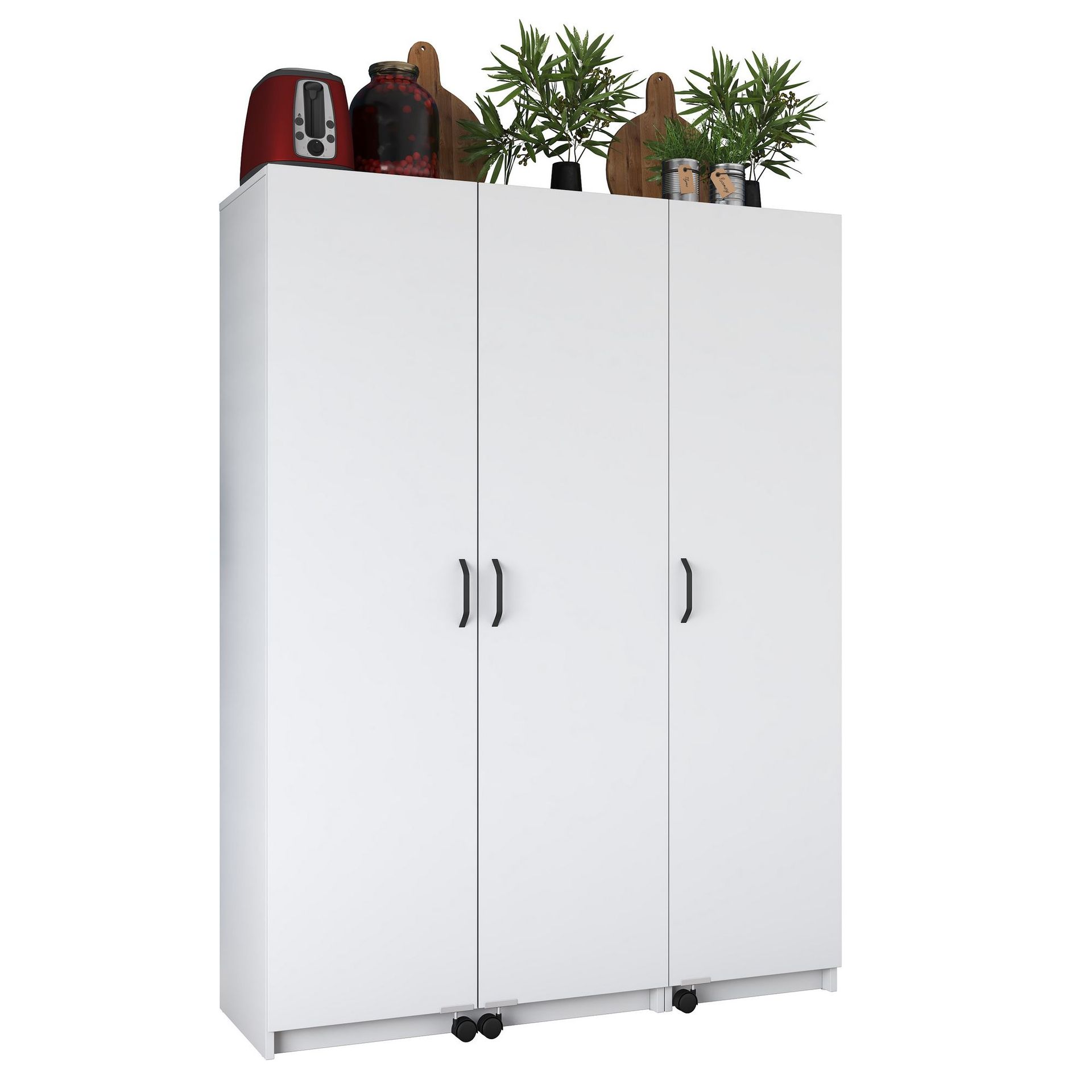 Flerbruks skap Wallxpert Nyra (135 x 180 x 42 cm) hvit - Hvit