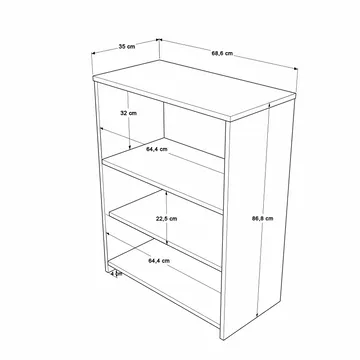 Flerbruksskap Skye Decor Bren (68,6 x 86,8 x 35 cm) Natural White - Naturlig og hvit - Hus & oppussing - Kjøkken & bad - Kjøkken & vaskerom