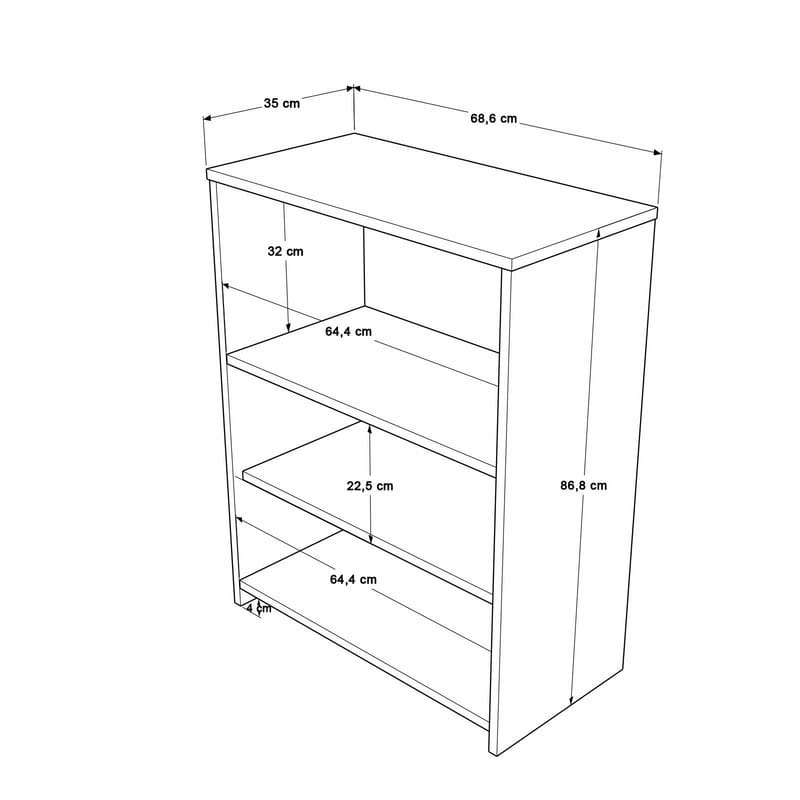 Flerbruksskap Skye Decor Bren (68,6 x 86,8 x 35 cm) Natural White - Naturlig og hvit - Hus & oppussing - Kjøkken & bad - Kjøkken & vaskerom