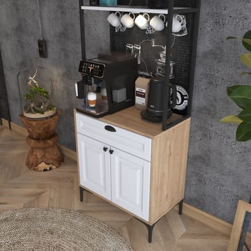 Flerbruksskap Wallxpert Fenn (70 x 184,6 x 40 cm) Valnøtt hvit - Valnøtt og hvit - Hus & oppussing - Kjøkken & bad - Kjøkken & vaskerom