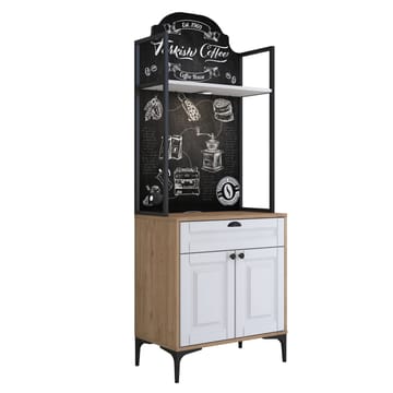 Flerbruksskap Wallxpert Fenn (70 x 184,6 x 40 cm) Valnøtt hvit - Valnøtt og hvit - Hus & oppussing - Kjøkken & bad - Kjøkken & vaskerom