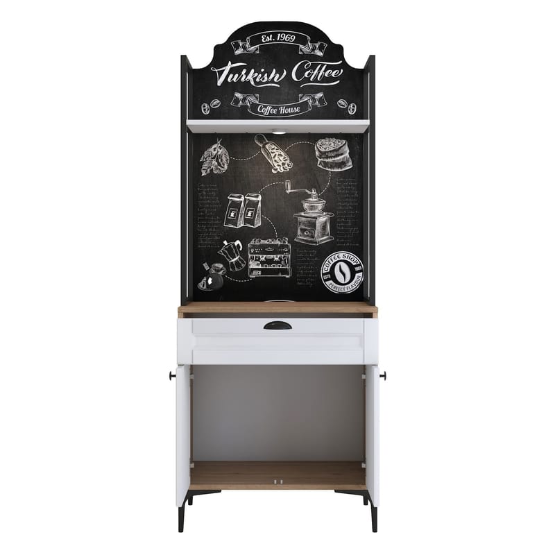 Flerbruksskap Wallxpert Fenn (70 x 184,6 x 40 cm) Valnøtt hvit - Valnøtt og hvit - Hus & oppussing - Kjøkken & bad - Kjøkken & vaskerom