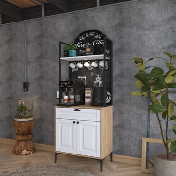 Flerbruksskap Wallxpert Fenn (70 x 184,6 x 40 cm) Valnøtt hvit - Valnøtt og hvit - Hus & oppussing - Kjøkken & bad - Kjøkken & vaskerom