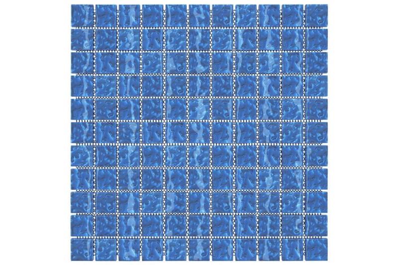 Selvklebende mosaikkfliser 11 stk blå 30x30 cm glass - Blå - Glassmosaikk