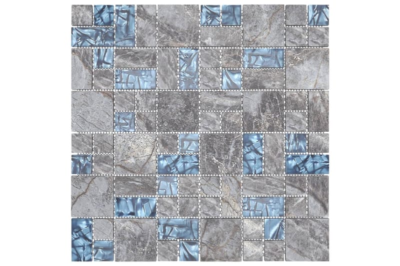 Selvklebende mosaikkfliser 22 stk grå og blå 30x30 cm glass - Flerfarget - Glassmosaikk