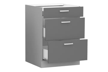 Grey Skap med Skuffer 60x52x82 cm - Hus & oppussing - Kjøkken & bad - Kjøkken & vaskerom