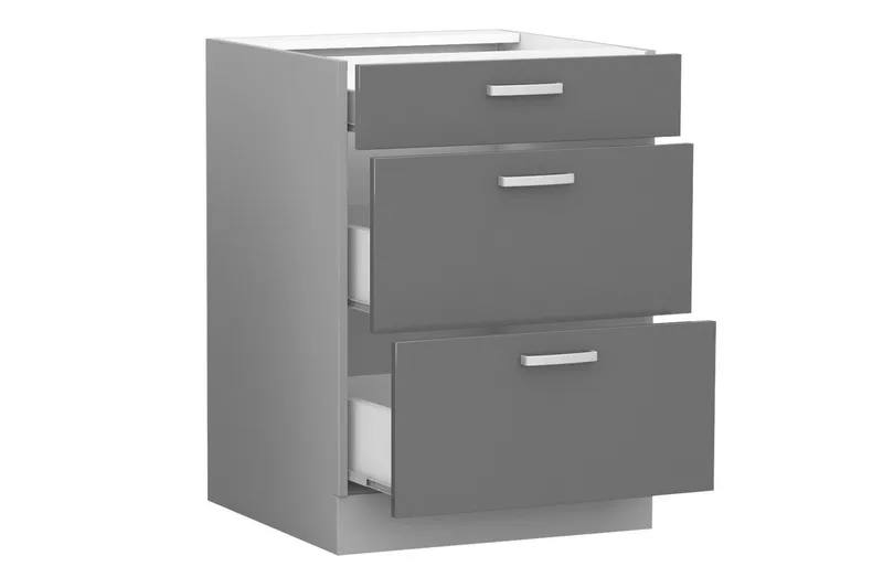 Grey Skap med Skuffer 60x52x82 cm - Hus & oppussing - Kjøkken & bad - Kjøkken & vaskerom