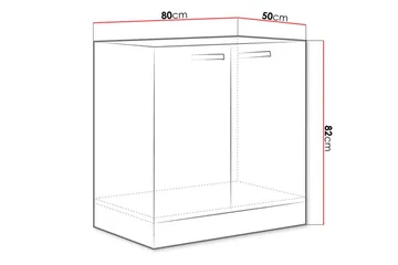Grey Skap til vaskemaskin 80x50x82 cm - Grå - Hus & oppussing - Kjøkken & bad - Kjøkken & vaskerom